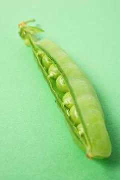 Opened pea pod Stock Photos