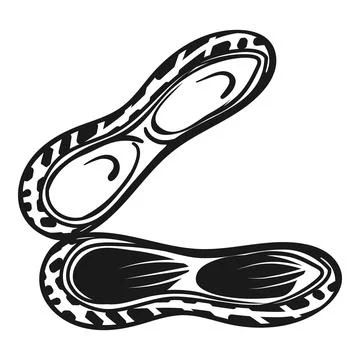 Opened peanut shell icon, simple style Illustrazione stock