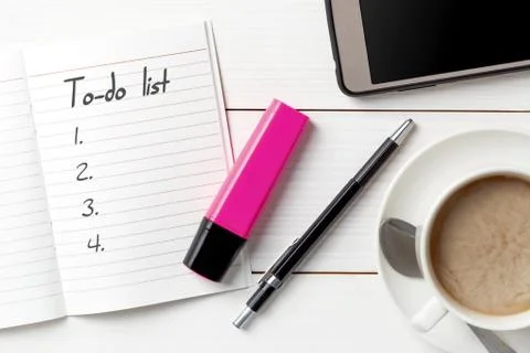Opened personal organizer with a to do list. Stock Photos