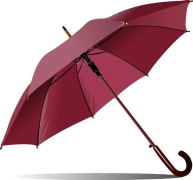 Opened pink rain umbrella. Vector illustration Stock Illustration