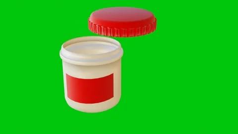 Opened Plastic Bottle Emitting Single 3D Heart Symbol on Green Background Stock Footage 306947179