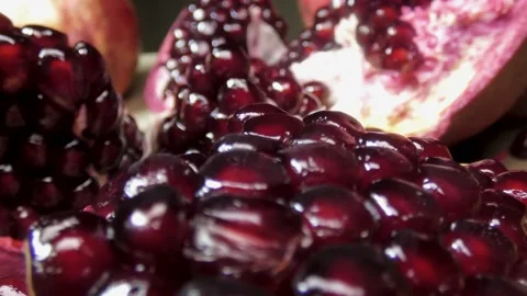 Opened pomegranate fruit. Stock Footage 144361929