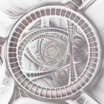 Opened portal. Computer-generated image. Illustrazione stock