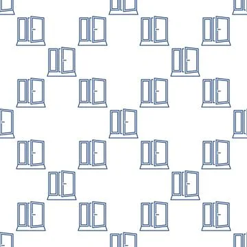 Opened Portal vector Freedom linear seamless pattern Stock Illustration