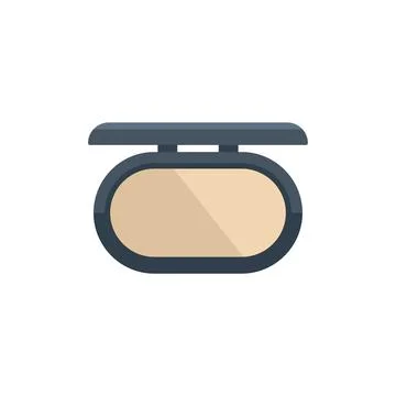 Opened powder compact for makeup application Illustrazione stock