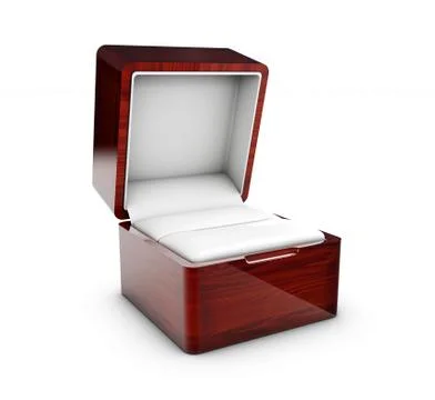 Opened present box for jewerly on white background Stock Illustration