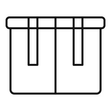 Opened rectangular parcel box with stripes icon outline vector Illustrazione stock