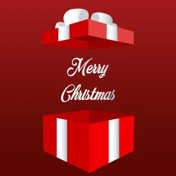 Opened red christmas gift box, Christmas Banner Illustrazione stock
