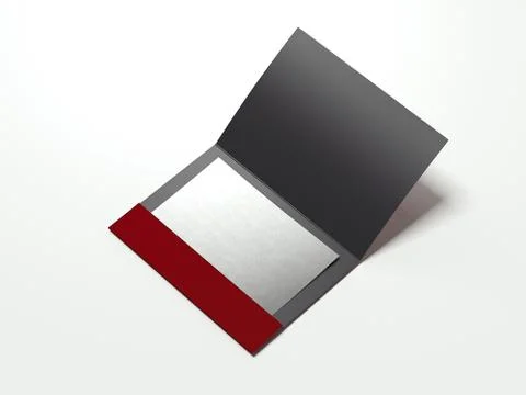 Opened red leaflet with blank sheet. 3d rendering 库存插图