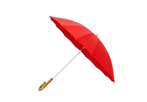 Opened red umbrella isolated on white Stock-Fotos