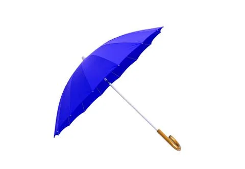Opened red umbrella isolated on white Stockfoto's