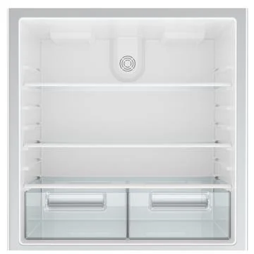 Opened Refrigerator with empty refrigerator shelves, 3D rendering Stock Illustration