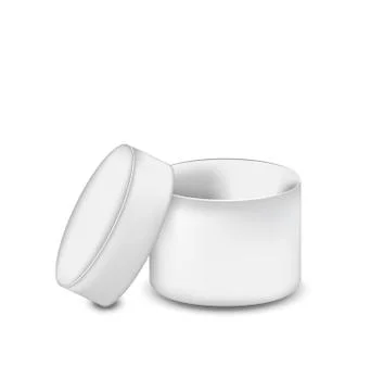 Opened round gift box isolated on white background Stock Illustration