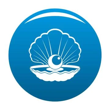 Opened shell icon vector blue Stock Illustration