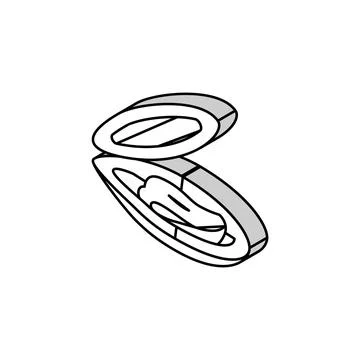 Opened shell mussel isometric icon vector illustration イラスト素材