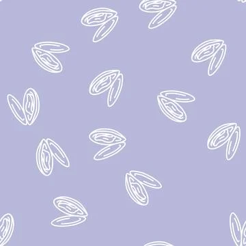 Opened shell mussel line seamless pattern 库存插图