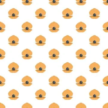 Opened shell pattern seamless vector Stock Illustration