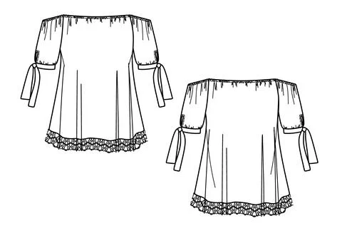 Opened shoulder blouse Stock Illustration