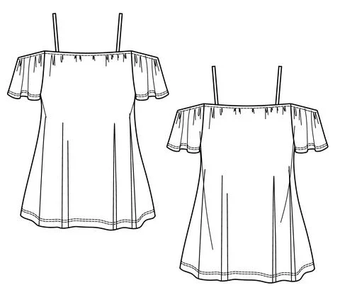 Opened shoulder blouse Stock Illustration