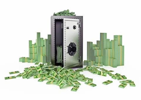 Opened strongbox amount Stock Illustration