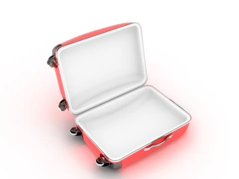 Opened suitcase on white background Stock Illustration