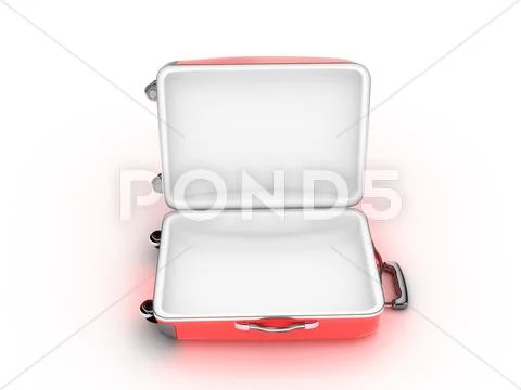 Opened suitcase on white background Stock Illustration