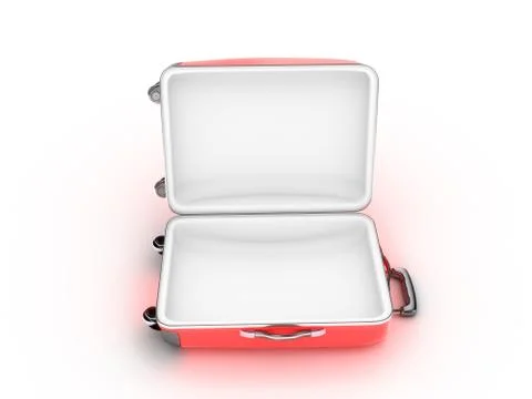 Opened suitcase on white background Stock Illustration
