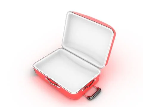 Opened suitcase on white background Stock Illustration
