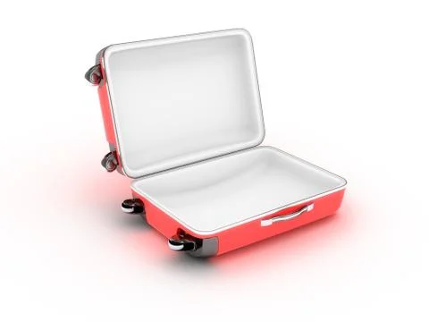 Opened suitcase on white background Stock Illustration