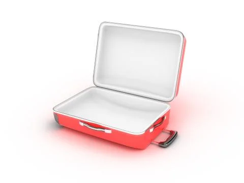 Opened suitcase on white background Stock Illustration