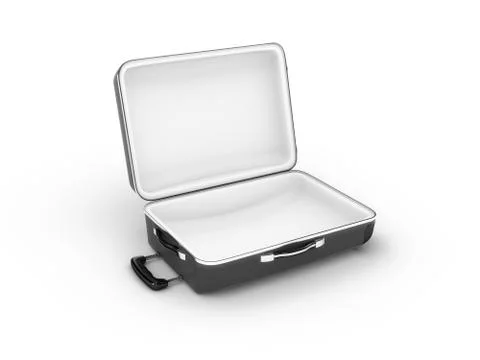Opened suitcase on white background Stock Illustration