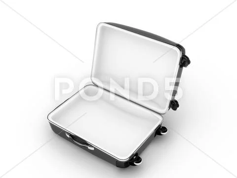 Opened suitcase on white background Stock Illustration