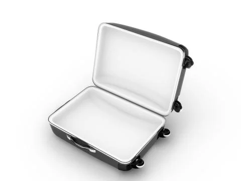 Opened suitcase on white background Stock Illustration