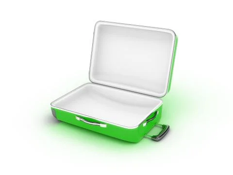 Opened suitcase on white background Stock Illustration
