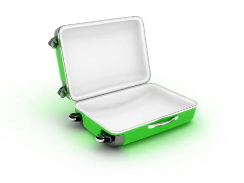Opened suitcase on white background Stock Illustration