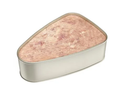 Opened tin can of ham Stock Illustration