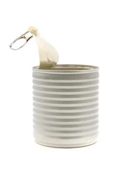 Opened tin can Stock Photos