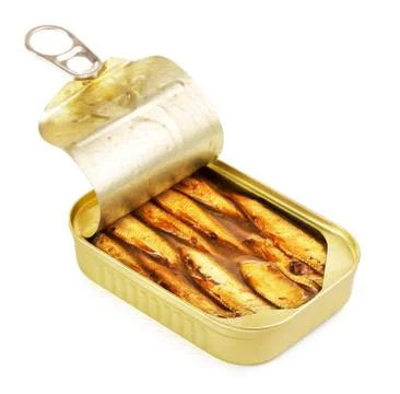 Opened tincan Foto stock