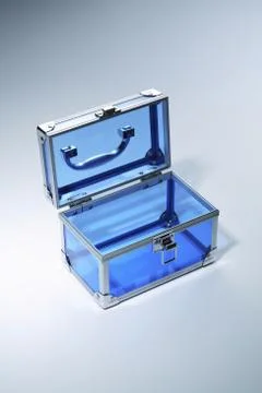 Opened transparent box Stock Photos