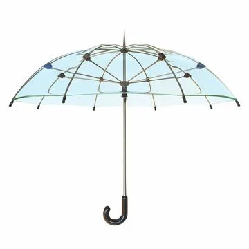 Opened transparent umbrella 3D Opened transparent umbrella 3D render illus... Stock Photos