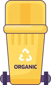 Opened Transportable Organic Waste Container Stock Illustration