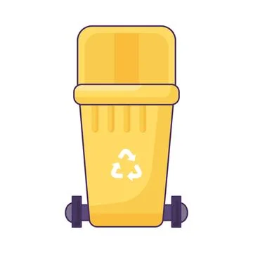 Opened Transportable Organic Waste Container Stock Illustration