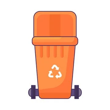 Opened Transportable Plastic Waste Container Stock Illustration