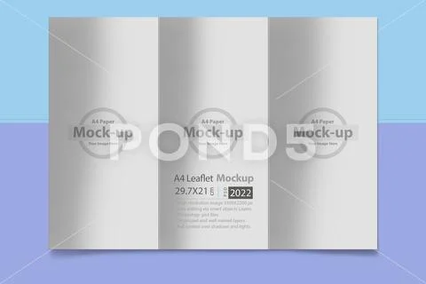 Opened tri-fold flyer-leaflet concept mock-up series PSD Template