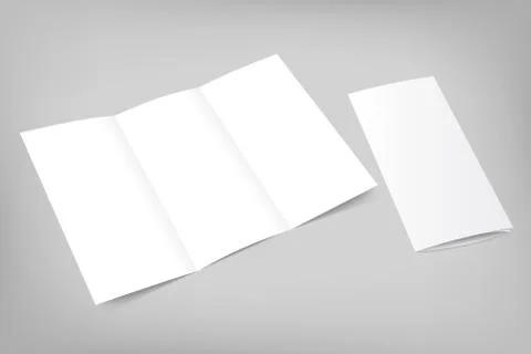 Opened trifold flyer, blank template for portfolio Illustrazione stock