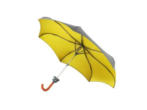 Opened two tone umbrella 3d render on white no shadow Stock Illustration