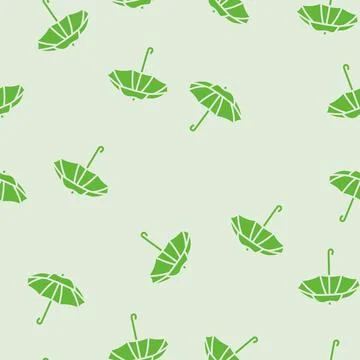 Opened umbrella glyph seamless pattern Stock Illustration