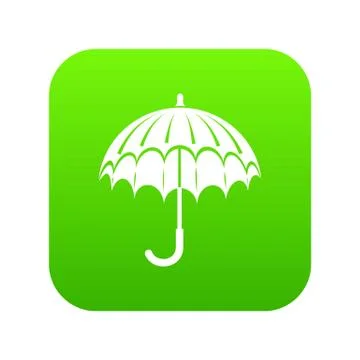 Opened umbrella icon green Illustrazione stock
