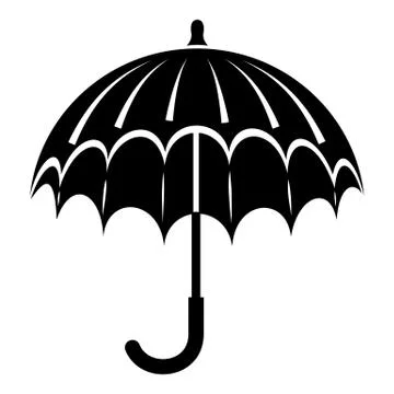 Opened umbrella icon, simple style Stock Illustration