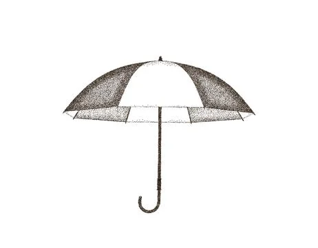 Opened umbrella isolated on white background. Vector illustration. Stock Illustration